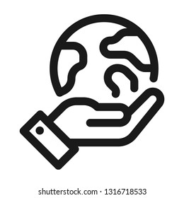 Enviroment protection icon. Line style