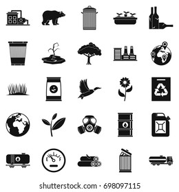 Enviroment protection icons set. Simple set of 25 enviroment protection vector icons for web isolated on white background