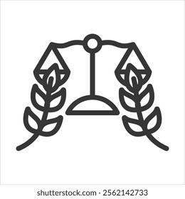 Enviromental Laws Outline Icon Vector Illustration