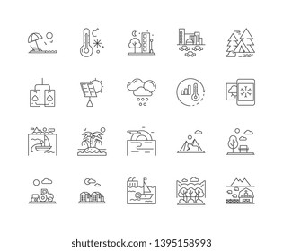 Enviromental   Line Icons, Signs, Vector Set, Outline Illustration Concept 