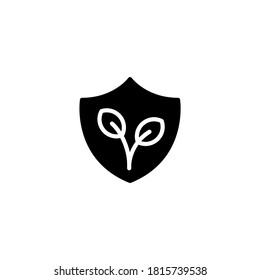 Enviromental Protection Icon in black flat glyph, filled style isolated on white background