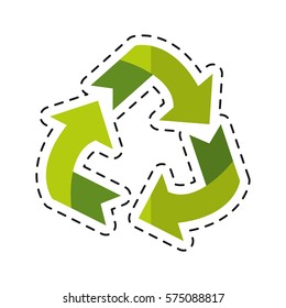 environment arrow aroung recycle ecology symbol - dot line
