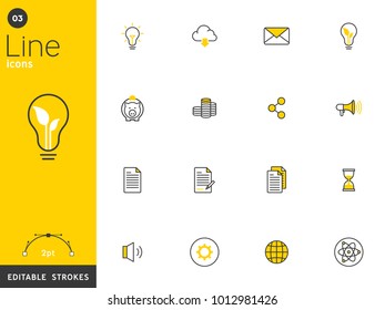 Environment and basic line icons collection, editable strokes. For mobile concepts and web apps. Vector illustration, clean flat design