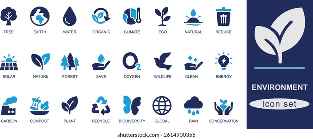 Environment best icon set, Nature, Eco, Green, Recycle, Earth, Tree, Forest, Plant