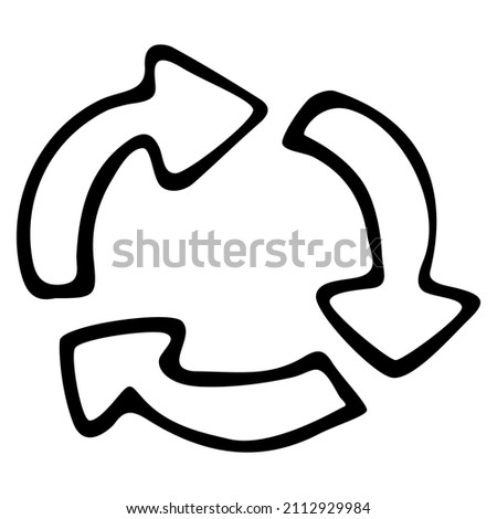 Environment bio ecology polutions doodle vector illustration reciever arrows success icon