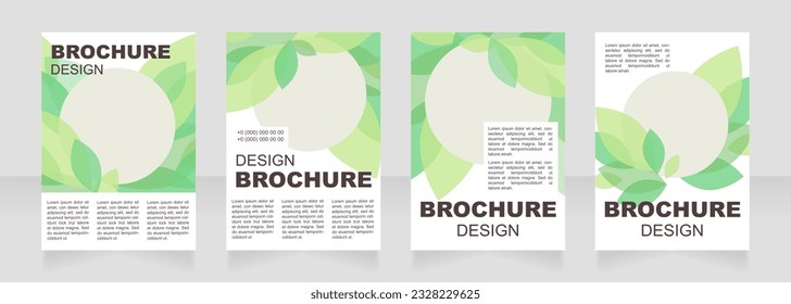 Diseño de folleto en blanco de entorno. Productos ecológicos. Plantilla de afiches vertical con espacio de copia vacío para texto. Recopilación de informes corporativos prefabricados. Páginas editables de papel