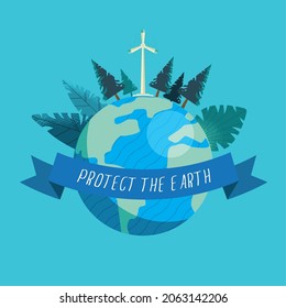 environment campaign poster with earth planet