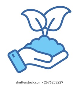 Environment Care Icon Blue Vector Illustration