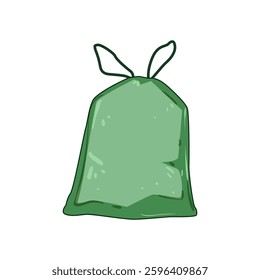 environment compostable trash bag cartoon. organic recycling, natural plantbased, renewable earthfriendly environment compostable trash bag sign. isolated symbol vector illustration