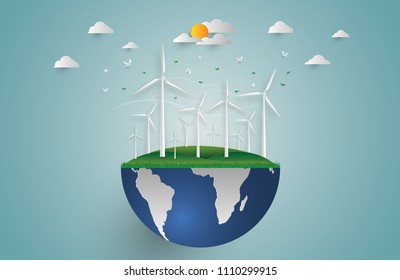 Environment concept artwork.paper art and digital craft style. vector illustration.Can be used for your banner, business, education, website or any advertisement.