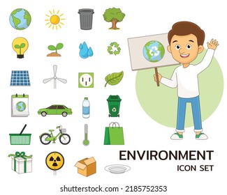environment concept cute flat icons