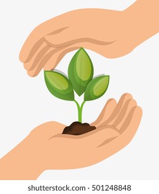 environment concept hand hold plant icon design