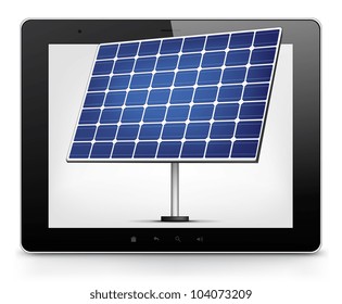 Environment Concept. Tablet PC Isolated on White Background. Vector EPS 10.