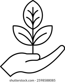environment conservation icon in continuous line art