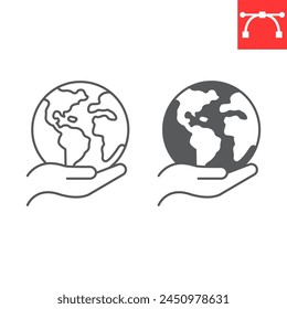 Environment conservation line and glyph icon, ecology and save our planet , global protection vector icon, vector graphics, editable stroke outline sign, eps 10.