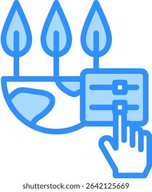 Environment Control Icon Blue Color Vector Illustration