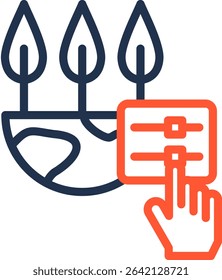 Environment Control Icon Color Line Vector Illustration