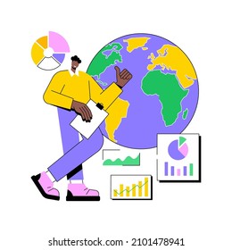 Environment data analytics abstract concept vector illustration. Digital environmental analytics, eco data technology, environmental topics, earth observation, global business abstract metaphor.