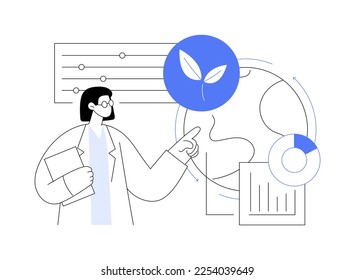 Environment data analytics abstract concept vector illustration. Digital environmental analytics, eco data technology, environmental topics, earth observation, global business abstract metaphor.