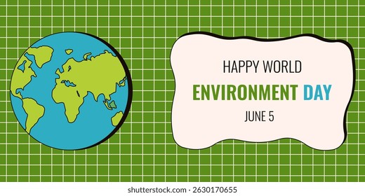 Environment day banner. Vector illustration of world Environment day with globe and typography. EPS 10