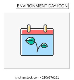Environment day color icon. Worldwide awareness and action to protect environment. Ecology concept. Isolated vector illustration