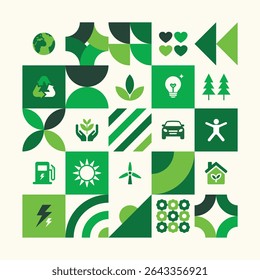Environment day geometric shapes background