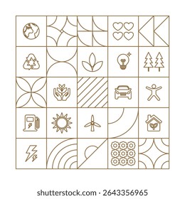 Environment day geometric shapes background outlines