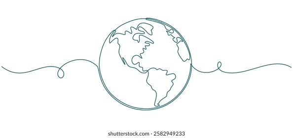 Environment day line art style vector illustration