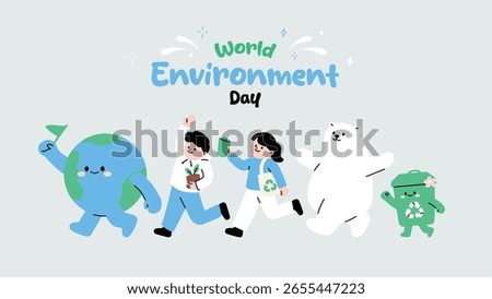 Environment Day Parade illustration. flat Vector.