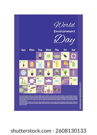 Environment day poster with clean energy, wind turbines, water flow scheme, go green social media post