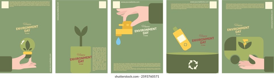 Environment Day Poster Day, Flat Style, Simple, EPS10