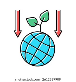 environment deterioration color icon vector. environment deterioration sign. isolated symbol illustration