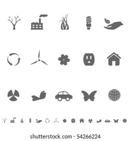 Environment and ecological symbols in gray
