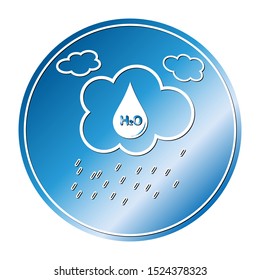 Environment and ecology. Cloud with water formula and rain. Concept of clean water, ecology and environment in art style.