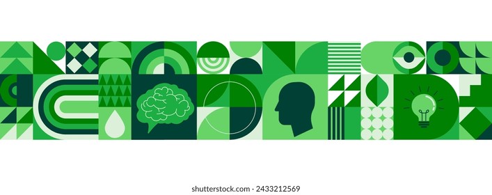 Medio ambiente, ecología, diseño conceptual del día de la Tierra. Banner, cartel, fondo abstracto en estilo geométrico moderno. Ilustración de vector