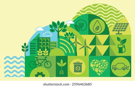 Environment, ecology, Earth day - environmental protection style background.