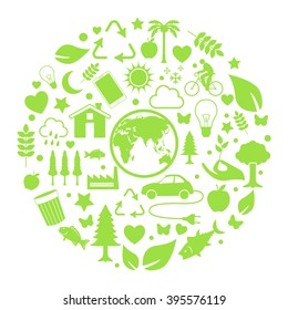Environment and ecology icon in circle