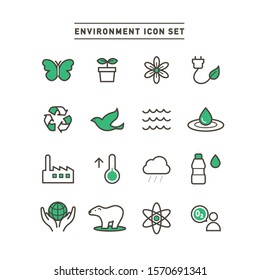 ENVIRONMENT AND ECOLOGY ICON SET