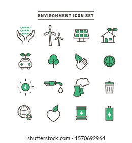 ENVIRONMENT AND ECOLOGY ICON SET