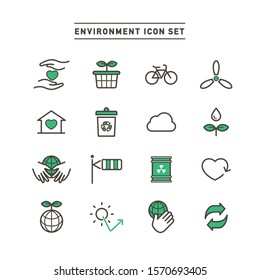 ENVIRONMENT AND ECOLOGY ICON SET