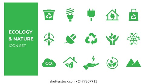 Conjunto de iconos de Medio Ambiente y Ecología 