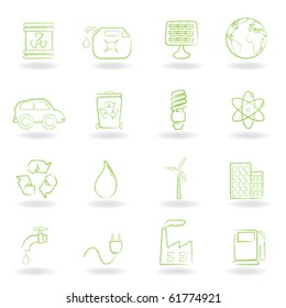 Environment and ecology icon set
