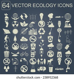 Environment, ecology icon set. Environmental risks, ecosystem. Vector illustration