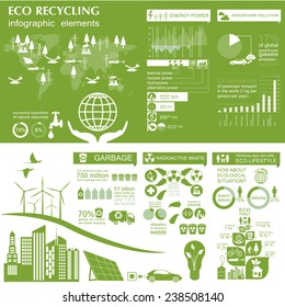 Environment, ecology infographic elements. Environmental risks, ecosystem. Template. Vector illustration