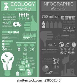 Environment, ecology infographic elements. Environmental risks, ecosystem. Template. Vector illustration