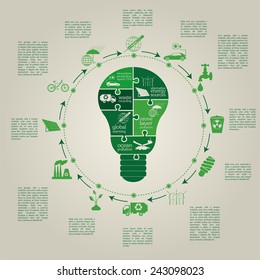 Environment, ecology infographic elements. Environmental risks, ecosystem. Template. Vector illustration