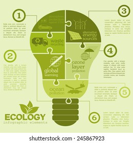 Environment, ecology infographic elements. Environmental risks, ecosystem. Template. Vector illustration