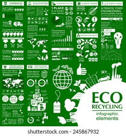 Environment, ecology infographic elements. Environmental risks, ecosystem. Template. Vector illustration