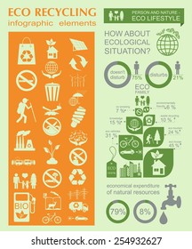 Environment, ecology infographic elements. Environmental risks, ecosystem. Template. Vector illustration