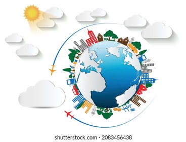 Environment Ecology Infographic  Energy  earth concept on white background. vector illustration.